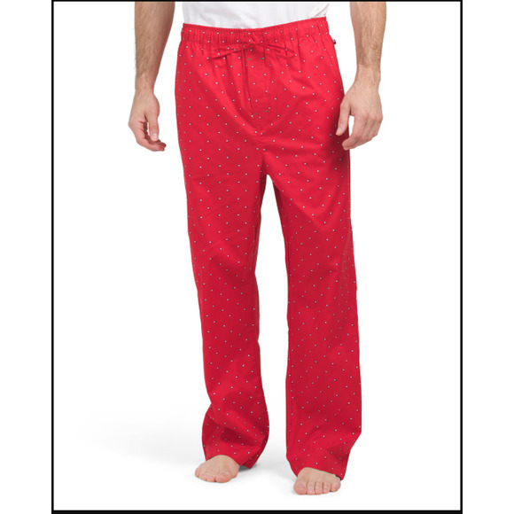 Tommy Hilfiger Men’s Pajama Lounge Sleep Pants Large Red Allover Logo MSRP$42 - Picture 2 of 7